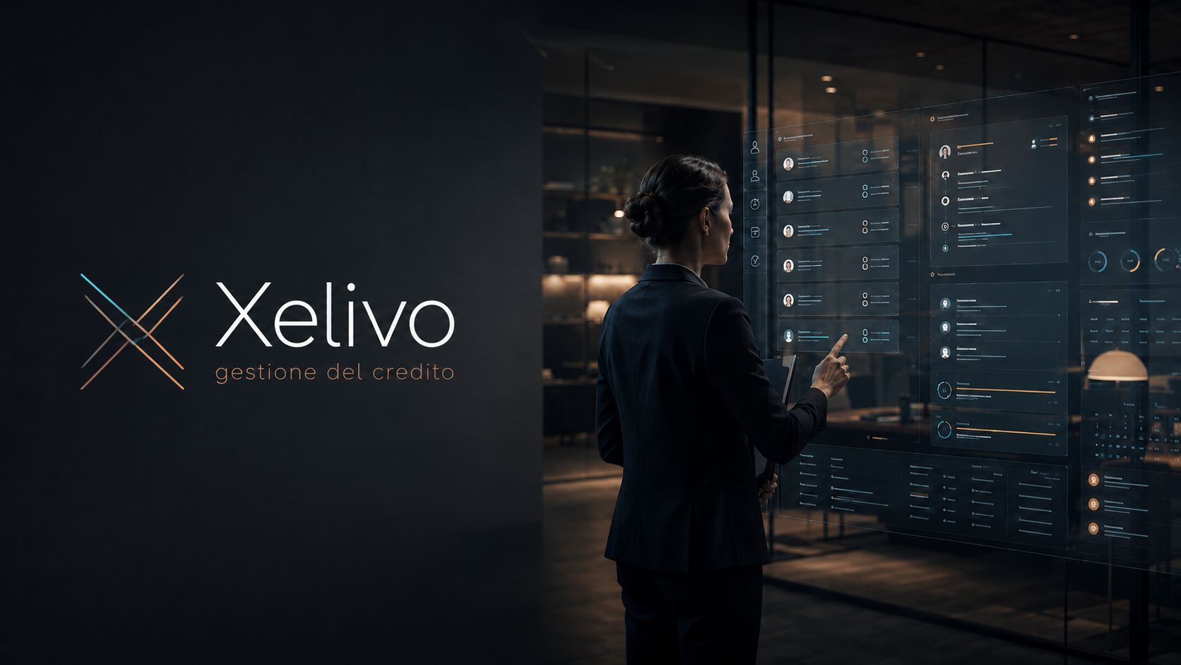 Xelivo — gestione del credito: interfaccia con posizioni creditorie, priorità e indicatori